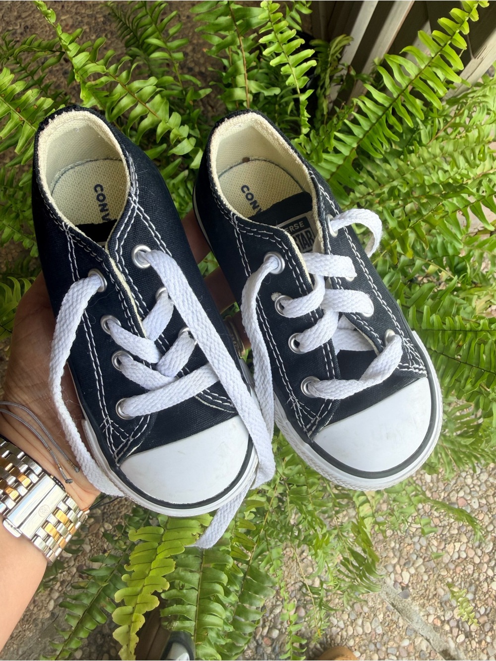 Converse Black and White Kids Low Top Sneakers